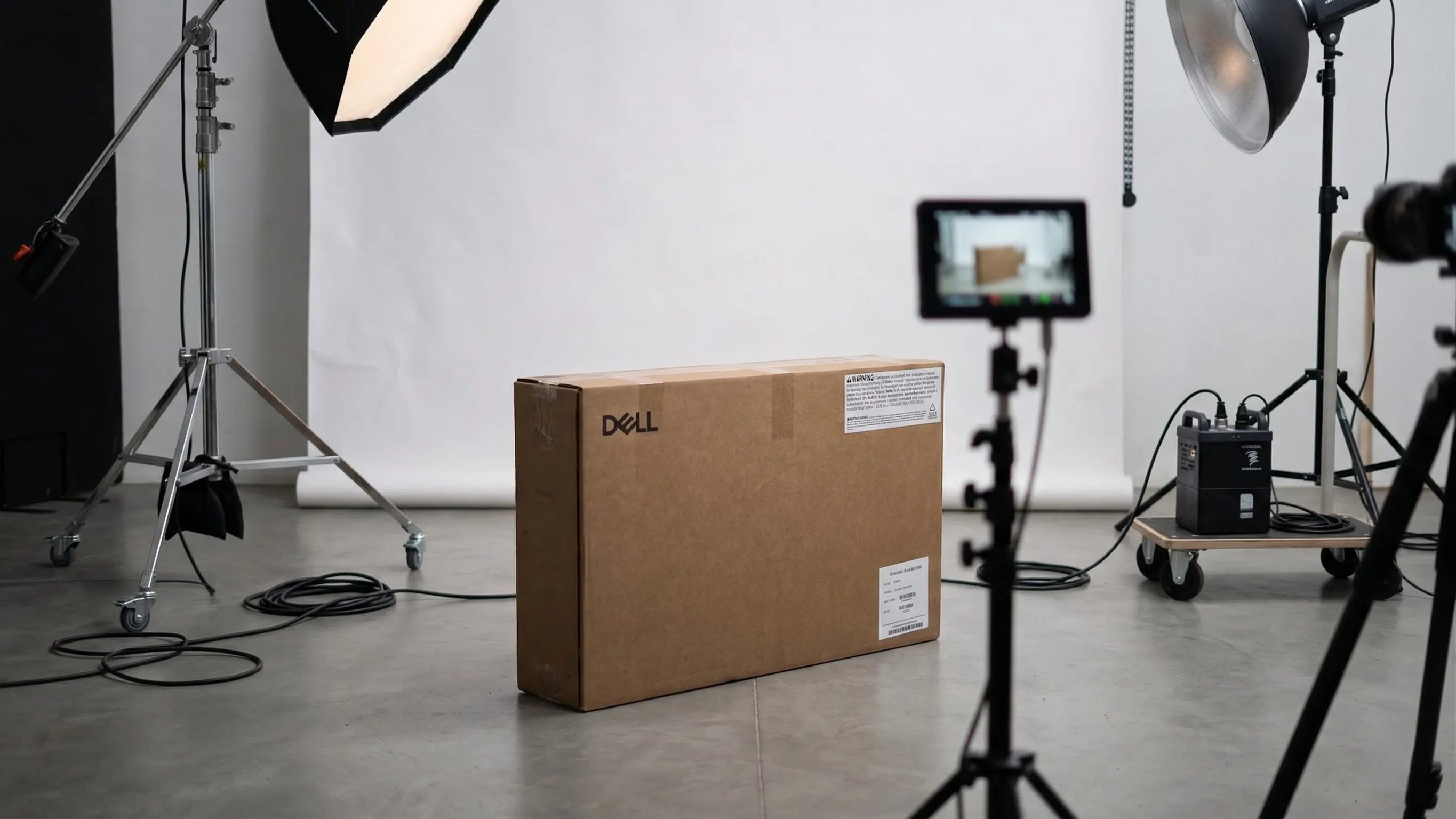 Zamknięty karton Dell Pro 24 AiO QC24250 w studiu AG.pl