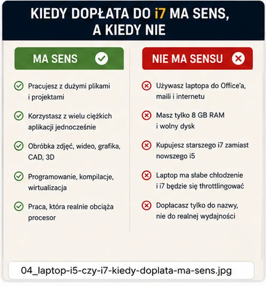 Kiedy dopłata do Intel Core i7 ma sens, a kiedy nie