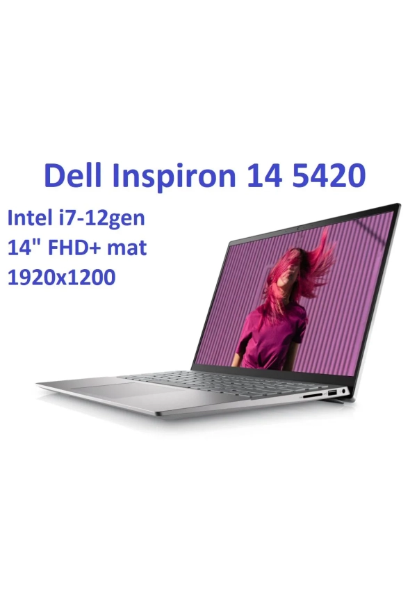 Dell Inspiron 5420 i7-1255u 16GB 512SSD 14" FHD+ 1920x1200 matt Kam WiFi BT Win11PL Gw12mc