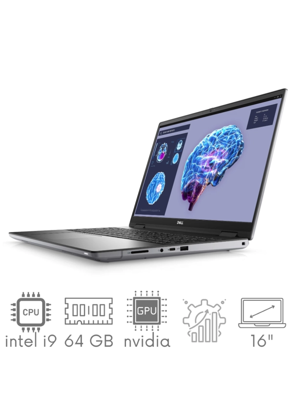 Stacja Graficzno-Robocza DELL PRECISION 7680 i9-13950HX 64GB 1TB SSD 16" FHD+ 1920x1200 NVIDIA RTX 4000 Ada 12GB WiFi KAM BT W11Pro gw12mc