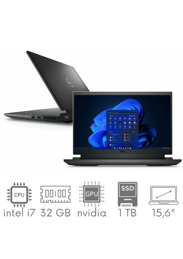 Gaming DELL Inspiron G15 5511 SE i7-11800H 32GB 1TB SSD 15,6" FHD 1920x1080 360Hz GeForce RTX3060 6GB Kam WiFi BT Win11 Gw12mc