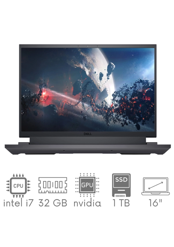 Gaming DELL Inspiron G16 7630 i7-13700HX 32GB 1TB SSD 16" QHD+ 2560x1600 165Hz matt GeForce RTX 4060 8GB WiFi BT KAM Win11 Gw12mc