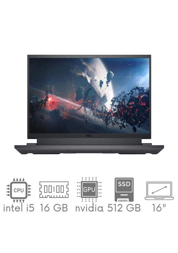 Gaming DELL Inspiron G16 7630 i5-13450HX 16GB 512 SSD 16" QHD+ 2560x1600 165Hz matt GeForce RTX 4050 6GB WiFi BT KAM Win11 Gw12mc