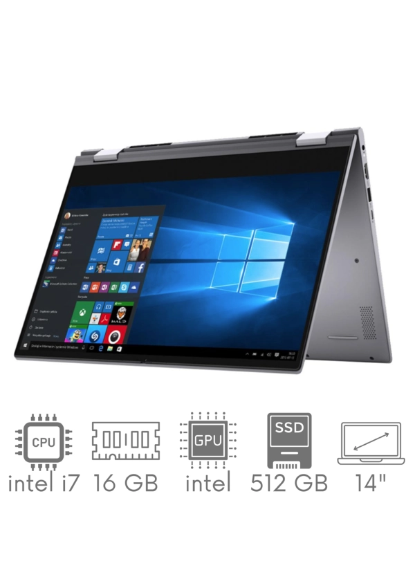 2w1 DELL Inspiron 5400 i7-1065G7 16GB 512 SSD 14" FHD 1920x1080 Dotyk Kam WiFi BT Win10PL gw12mc