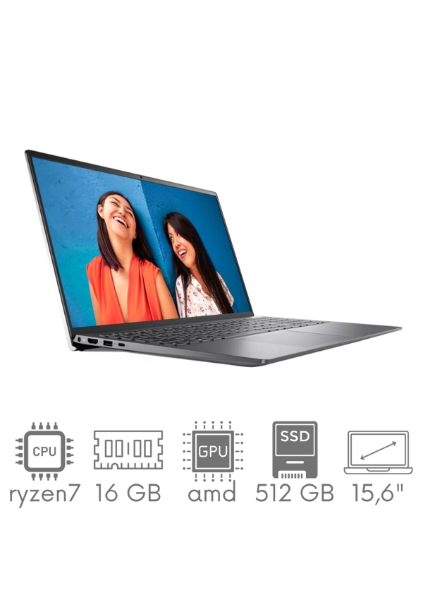 Dell Inspiron 5515 Ryzen 7 5700U 16GB 512 SSD 15,6" FHD 1920x1080 AMD Radeon Kam WiFi BT Win11PL Gw12mc