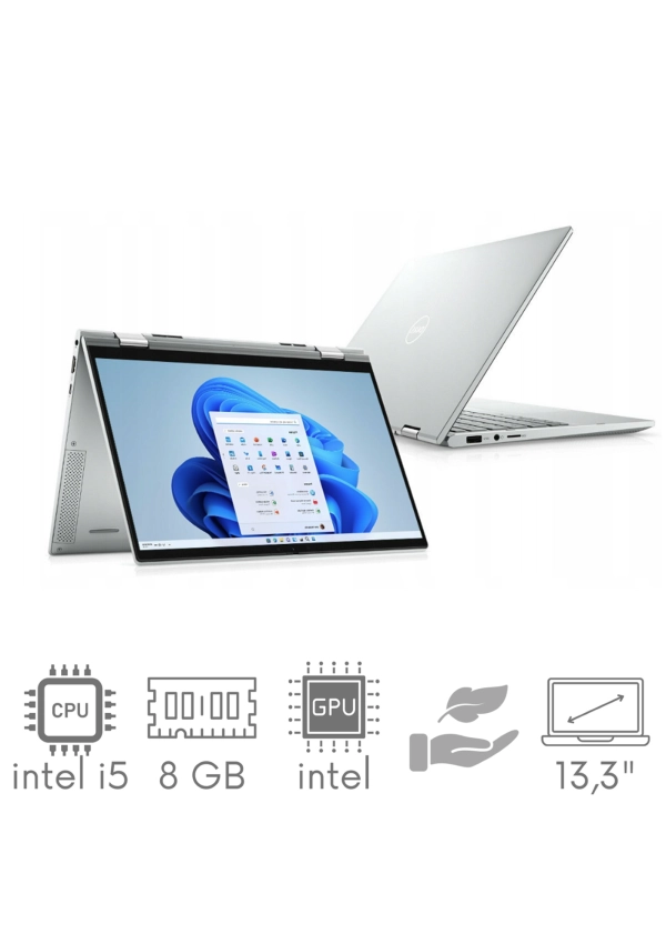 2w1 Dell Inspiron 7306 i5-1135G7 8GB 512 SSD 13,3" FHD 1920x1080 x360 Kam WiFi BT Win11PL gw12mc