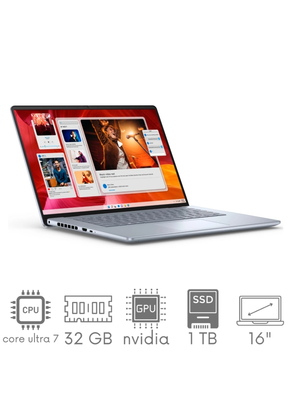 Dell Inspiron 16 Plus 7640 Ultra 7 155H 32GB 1TB SSD 16,0" QHD+ 2560x1600 120Hz Kam Nvidia RTX 4060 8GB WiFi BT Win11 GW12MC