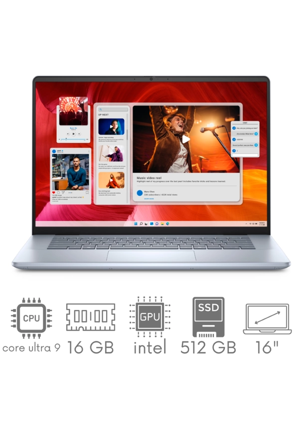 Dell Inspiron 16 Plus 7640 Ultra 9 185H 16GB 512 SSD 16,0" FHD+ 1920x1200 Touch Kam WiFi BT Win11 GW12MC