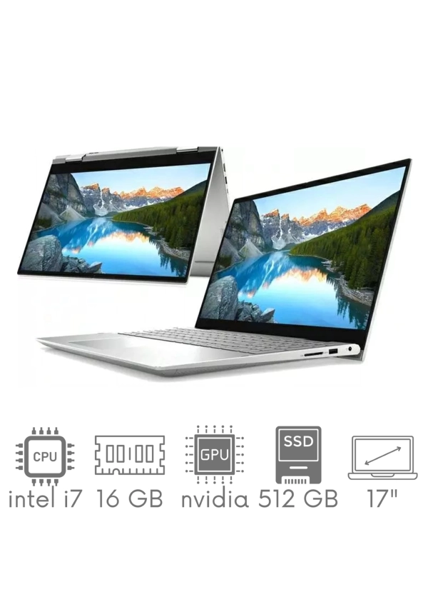 2w1 DELL Inspiron 7706 17 i7-1165G7 16GB 512 SSD 17" QHD+ 2560x1600 Touch Nvidia MX350 2GB Kam WiFi BT Win11 Gw12mc