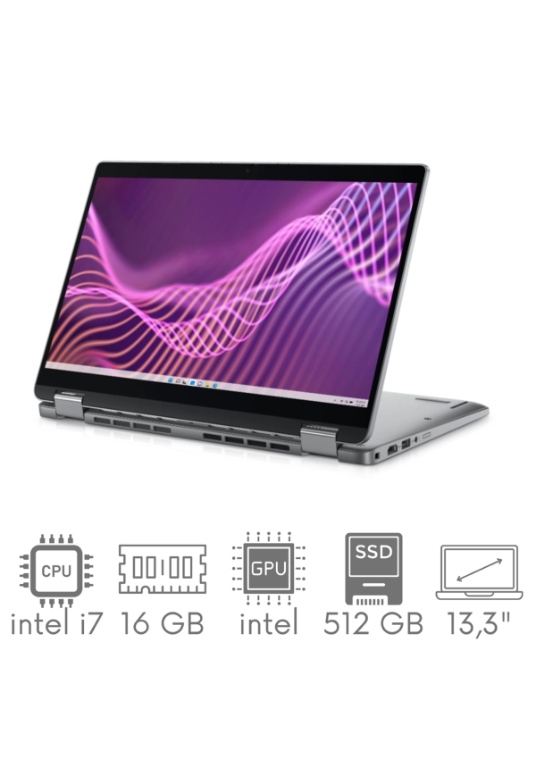 2w1 DELL Latitude 5340 i7-1365U 16GB 512SSD 13,3" FHD 1920x1080 Touch Kam Wifi BT Win11pro Gw12mc