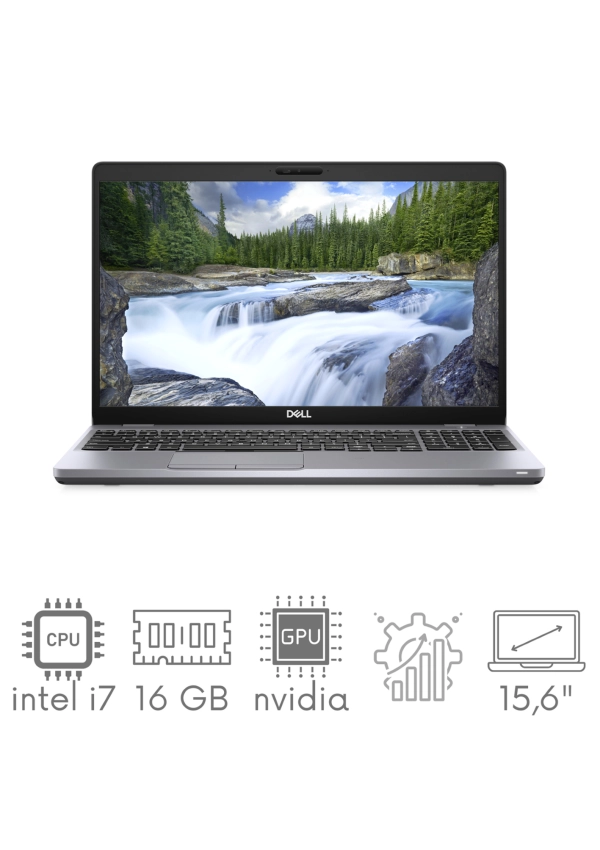 Dell Latitude 5511 (5510) i7-10850H 16GB 1TB SSD 15,6" FHD 1920x1080 Geforce MX250 2GB WiFi BT Kam win10pro GW12mc