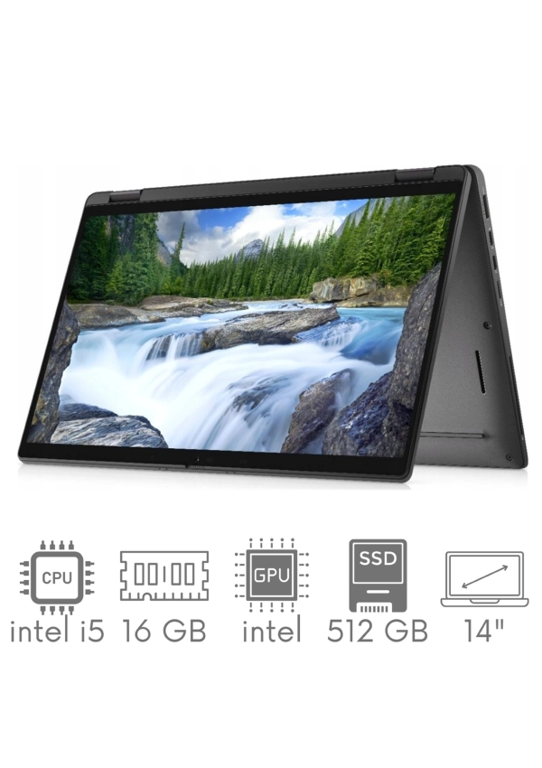 2w1 Dell Latitude 7410 i5-10310u 16GB 512SSD 14" FHD 1920x1080 X360 WiFi BT Kam win10pro GW12mc