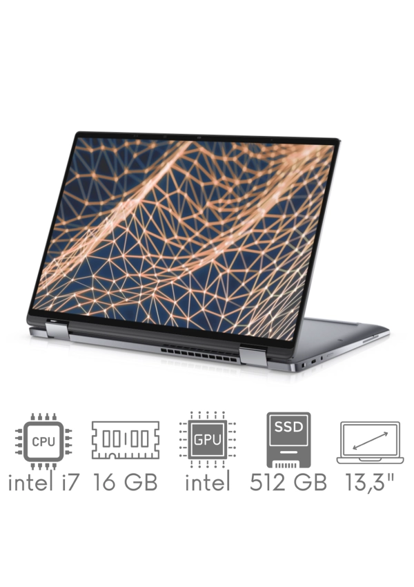 2w1 DELL Latitude 9330 i7-1260U 16GB 512SSD 13,3" QHD+ 2560x1600 Touch x360 WiFi BT Kam Win11pro Gw12mc