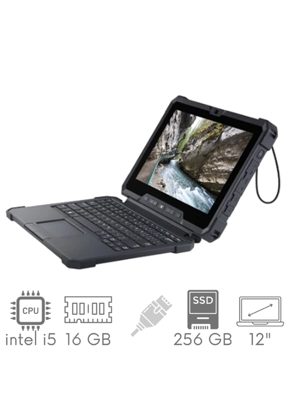 Tablet z klawiaturą DELL Latitude 7230 Rugged Extreme i5-1240U 16GB 256SSD 12" FHD+ 1920x1200 Mat Win11pro LAN RJ45 2xBAT KAM WiFi BT Gw12mc