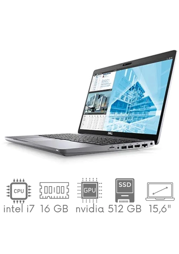 Aluminiowy DELL Precision 3551 i7-10850H 16GB 512 SSD 15,6" FHD 1920x1080 NVIDIA QUADRO P620 KAM WiFi BT Win10Pro GW12mc