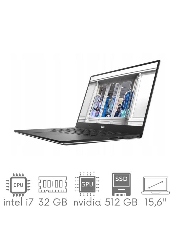 Stacja Graficzno-Robocza Dell Precision 5530 i7-8850H 32GB 512 SSD 15,6" FHD 1920x1080 QUADRO P2000 4GB WiFi BT Kam Win10Pro Gw12mc