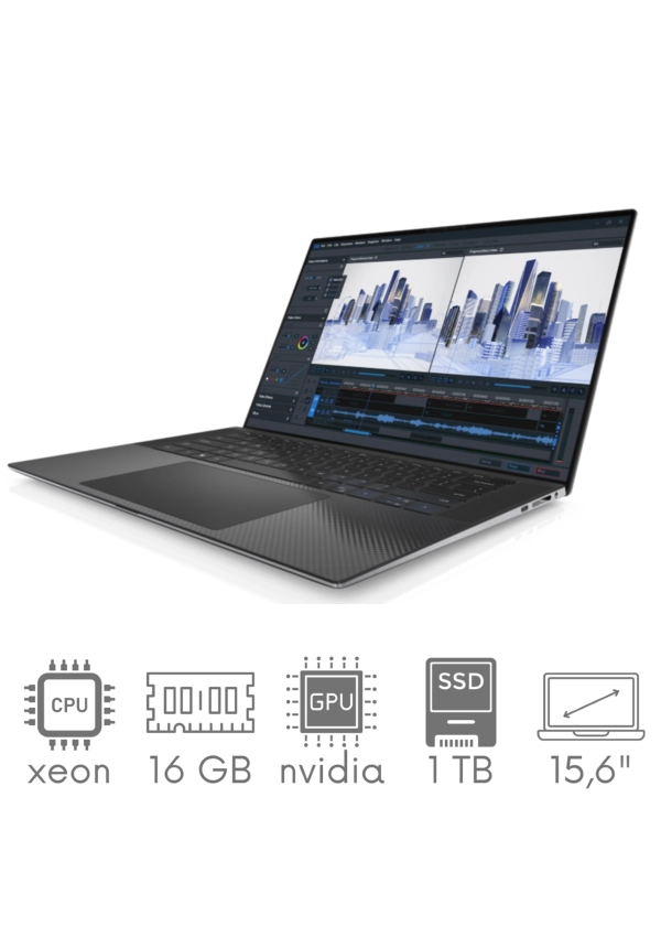 DELL Precision 5550 XEON W-10855M 16GB 1TB SSD 15,6" FHD+ 1920x1200 Nvidia Quadro T2000 WiFi KAM Win10Pro GW12mc