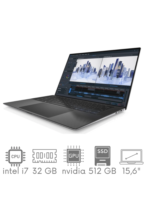 DELL Precision 5550 i7-10875H 32GB 512 SSD 15,6" FHD+ 1920x1200 Nvidia Quadro T2000 4GB WiFi KAM Win10Pro GW12mc