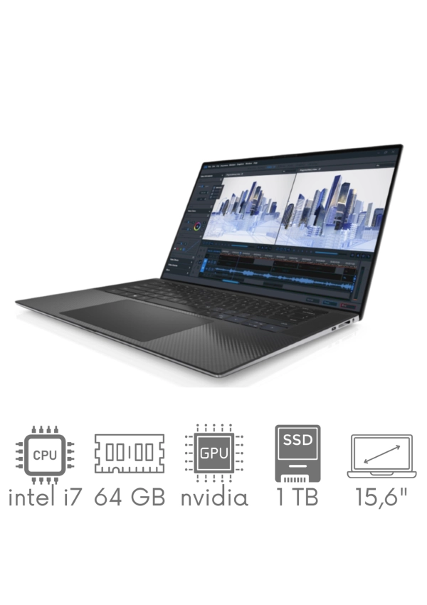 DELL Precision 5550 i7-10850H 64GB 1TB SSD 15,6" FHD+ 1920x1200 Nvidia Quadro T1000 4GB WiFi KAM Win10Pro GW12mc