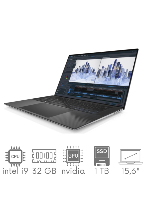 DELL Precision 5550 i9-10885H 32GB 1TB SSD 15,6" FHD+ 1920x1200 Nvidia Quadro T2000 4GB WiFi KAM Win10Pro GW12mc