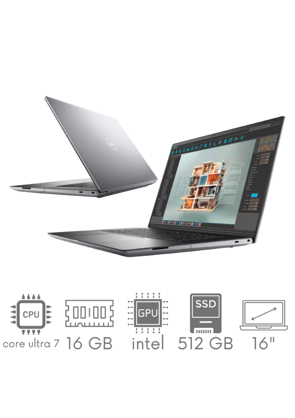 Stacja Robocza DELL Precision 5690 Ultra 7 165H 16GB 512 SSD 16" FHD+ 1920x1200 WiFi BT KAM Win11Pro Gw12Mc