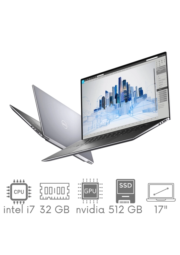 DELL Precision 5760 i7-11850H 32GB 512SSD 17" FHD+ 1920x1200 NVIDIA RTX A2000 4GB Kam WiFi BT Win11pro gw12mc