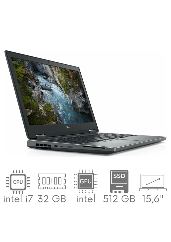 Stacja Robocza Dell Precision 7540 i7-9750H 32GB 512 SSD 15,6" FHD 1920x1080 WiFi BT Win10Pro Gw12MC