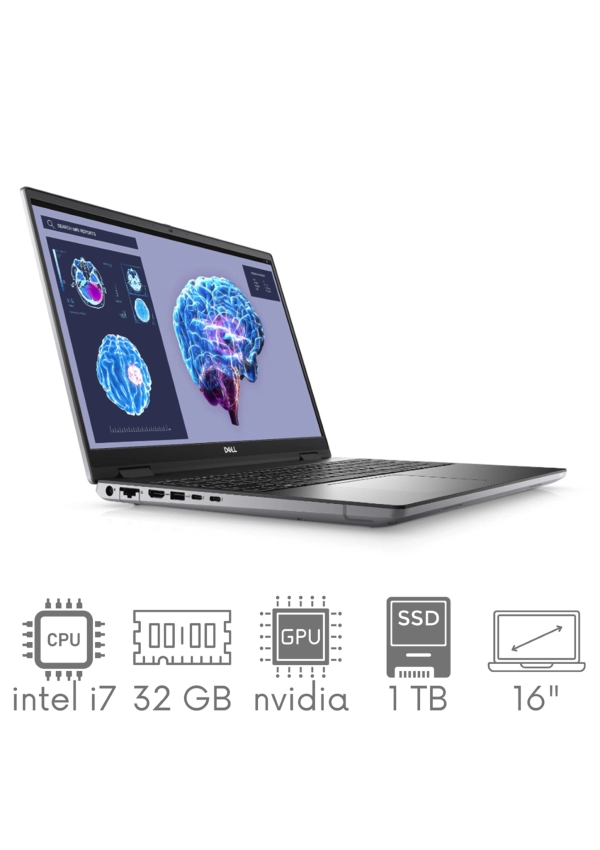 Stacja Graficzno-Robocza DELL PRECISION 7680 i7-13850HX 32GB 1TB SSD 16" FHD+ 1920x1200 NVIDIA RTX A1000 Ada 6GB WiFi KAM BT W11Pro gw12mc