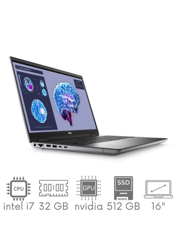 Stacja Graficzno-Robocza DELL PRECISION 7680 i7-13850HX 32GB 512GB SSD 16" FHD+ 1920x1200 NVIDIA RTX 2000 Ada 8GB WiFi BT W11Pro gw12mc