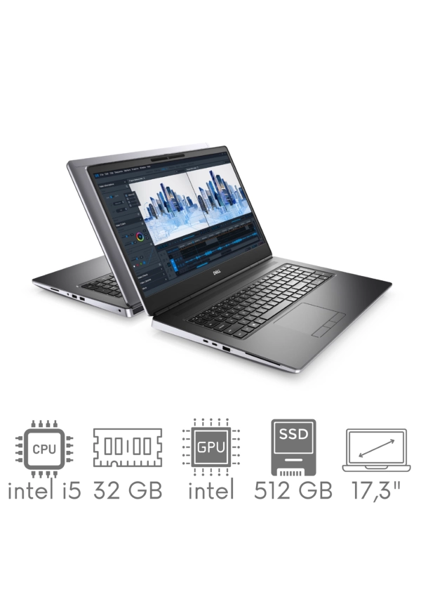 Stacja Robocza Dell Precision 7760 Intel Core i5-11500H 32GB 512 SSD 17,3" FHD 1920x1080 KAM WiFi BT W11Pro gw12mc