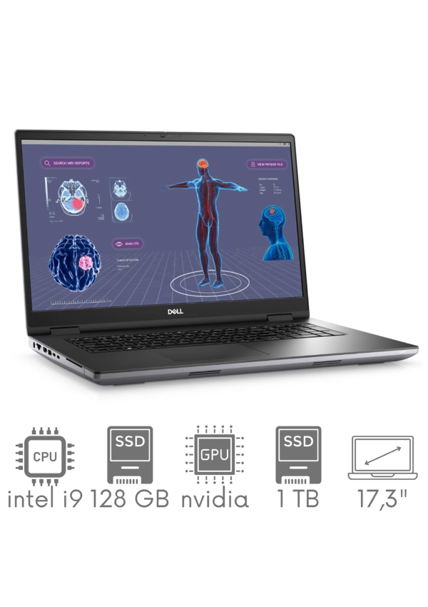 Stacja Graficzno-Robocza DELL Precision 7780 i9-13950HX 128GB 1TB SSD 17,3" FHD 1920x1080 RTX 3500 Ada 12GB KAM WiFi BT W11PRO gw12mc