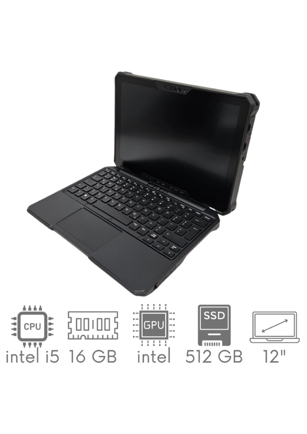 Tablet z klawiaturą DELL Latitude 7230 Rugged Extreme i5-1240U 16GB 512SSD 12"  FHD+ 1920x1200 Mat Win11pro 1xBAT KAM WiFi BT Gw12mc