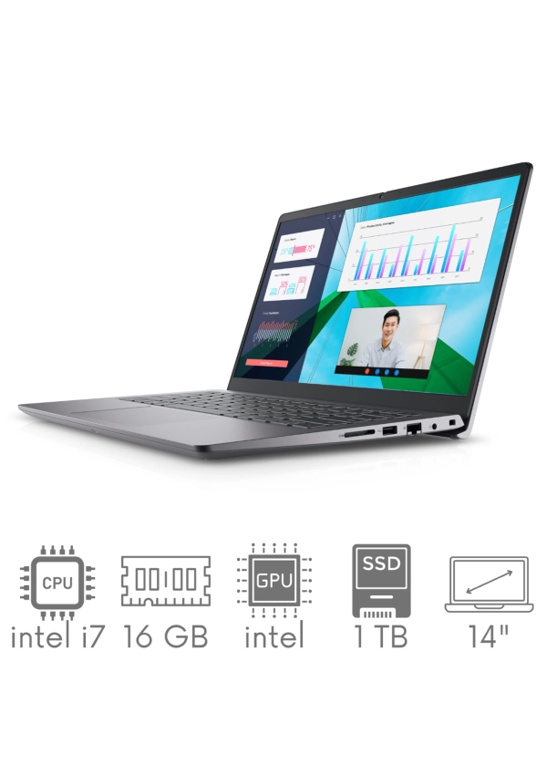 Aluminiowy Dell Vostro 3430 i7-1355U 16GB 1TB SSD 14" FHD 1920x1080 Kam WiFi BT Win11Pro GW12mc