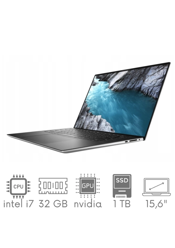 Bezramkowy ultrabook Dell XPS 9500 i7-10750H 32GB 1TB SSD 15,6" 4K UHD+ 3840x2400 Nvidia GTX 1650Ti 4GB WiFi BT Kam Win10 Gw12mc