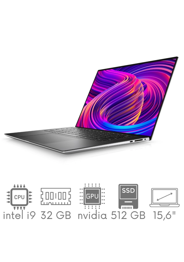 Ultrabook Dell XPS 9510 i9-11900H 32GB 512 SSD 15,6" OLED 3456x2160 RTX 3050Ti 4GB WiFi BT Kam Win11 Gw12mc