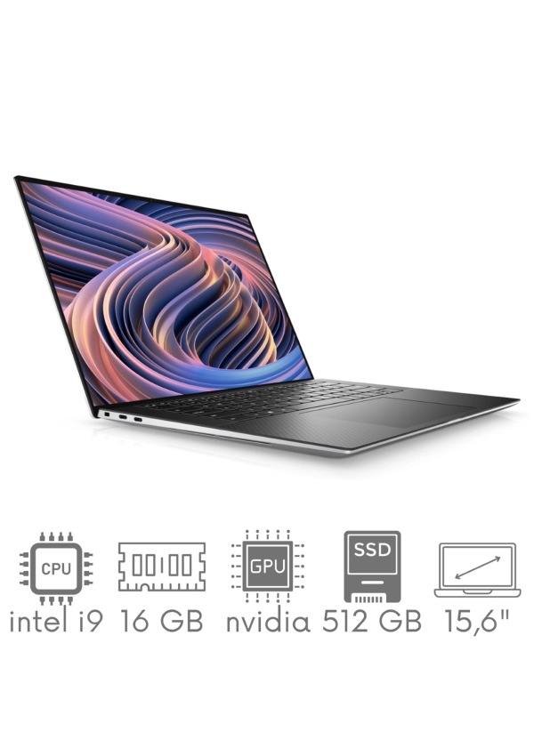 Ultrabook aluminiowy Dell XPS 9520 i9-12900HK 16GB 512 SSD 15,6" FHD+ 1920x1200 RTX 3050 Ti WiFi BT Kam Win11 Gw12mc