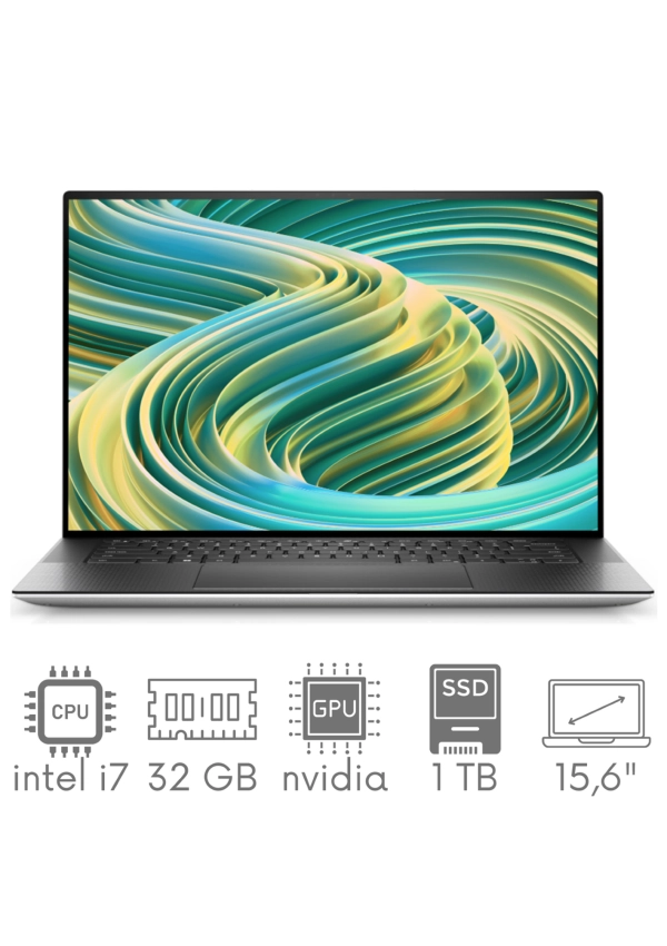 Ultrabook aluminiowy Dell XPS 9530 i7-13700H 32GB 1TB SSD 15,6" FHD+ 1920x1200 GeForce RTX4050 6GB WiFi BT Kam Win11 Gw12mc