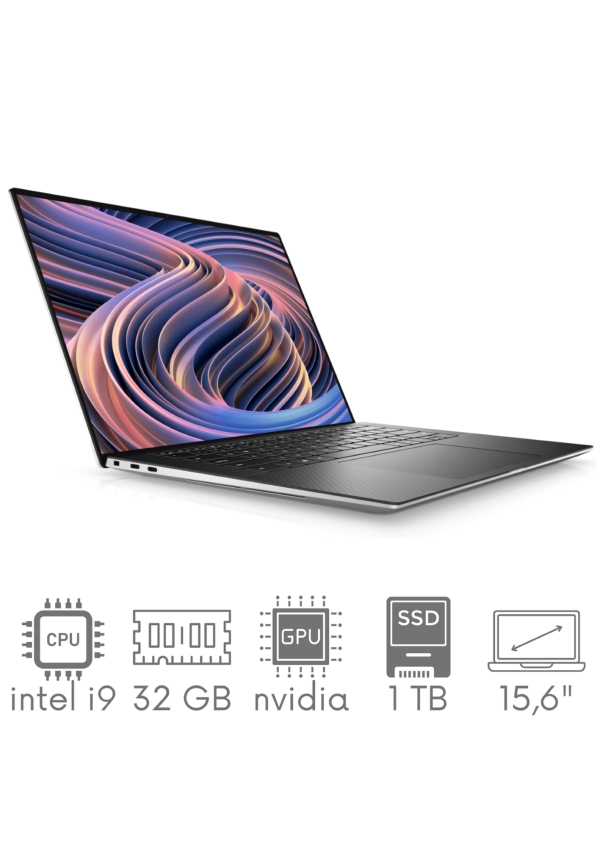 Ultrabook aluminiowy Dell XPS 9530 i9-13900H 32GB 1TB SSD 15,6" QHD+ 3456x2160 OLED  GeForce RTX4070 8GB WiFi BT Kam Win11 Gw12mc