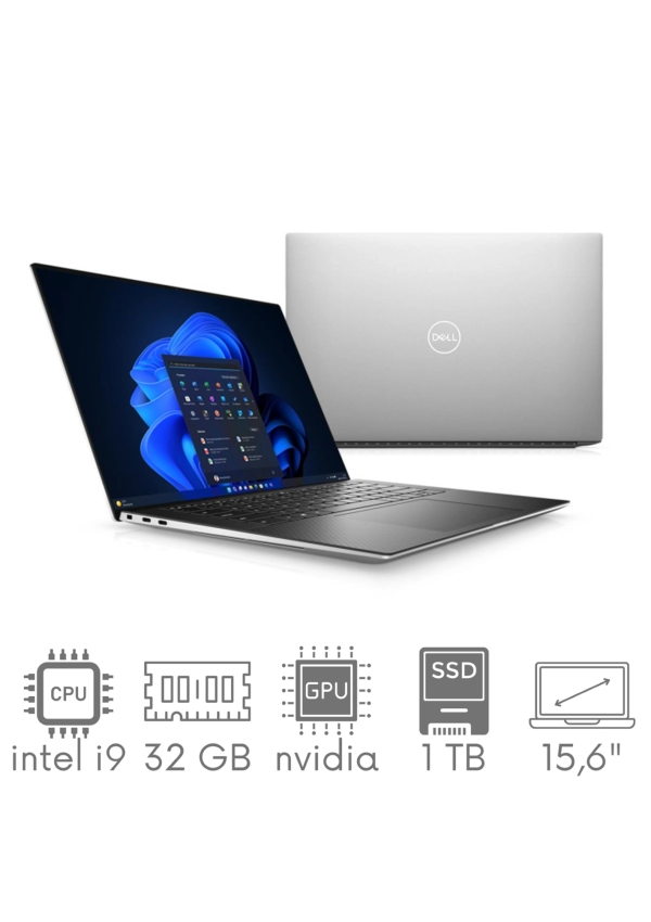 Ultrabook aluminiowy Dell XPS 9530 i9-13900H 32GB 1TB SSD 15,6" QHD+ 3456x2160 OLED  GeForce RTX4070 8GB WiFi BT Kam Win11 Gw12mc