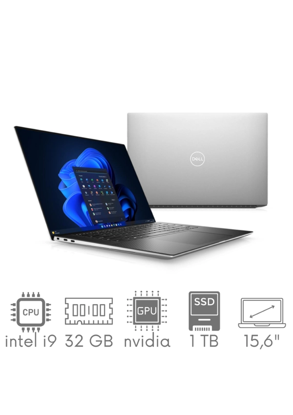 Ultrabook aluminiowy Dell XPS 9530 i9-13900H 32GB 1TB SSD 15,6" FHD+ 1920x1200 GeForce RTX4060 8GB WiFi BT Kam Win11 Gw12mc