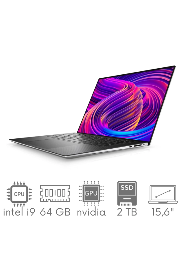 Ultrabook aluminiowy Dell XPS 9530 i9-13900H 64GB 2TB SSD 15,6" FHD+ 1920x1200 GeForce RTX4070 8GB WiFi BT Kam Win11 Gw12mc