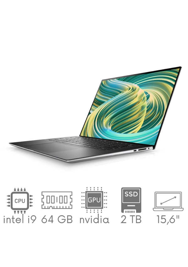 Ultrabook aluminiowy Dell XPS 9530 i9-13900H 64GB 2TB SSD 15,6" QHD+ 3456x2160 OLED  GeForce RTX4070 8GB WiFi BT Kam Win11 Gw12mc