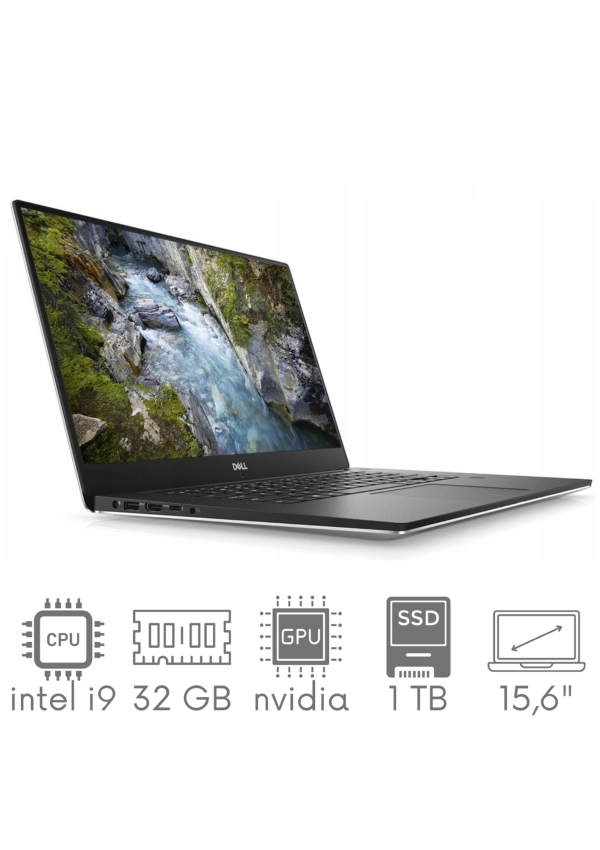 Dell XPS 9570 i9-8950HK 32GB 1TB SSD 15,6" 4K UHD 3840x2160 NVIDIA GTX 1050Ti 4GB WiFi BT KAM WIN10 GW12mc