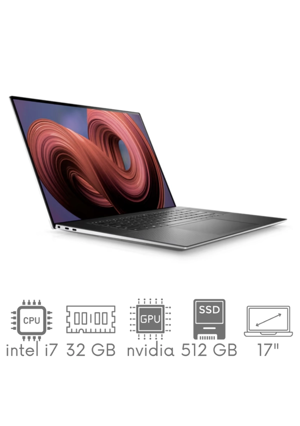 Ultrabook aluminiowy Dell XPS 9730 i7-13700H 32GB 512GB SSD 17" FHD+ 1920x1200 RTX4060 8GB WiFi BT Kam win11 PL Gw12mc