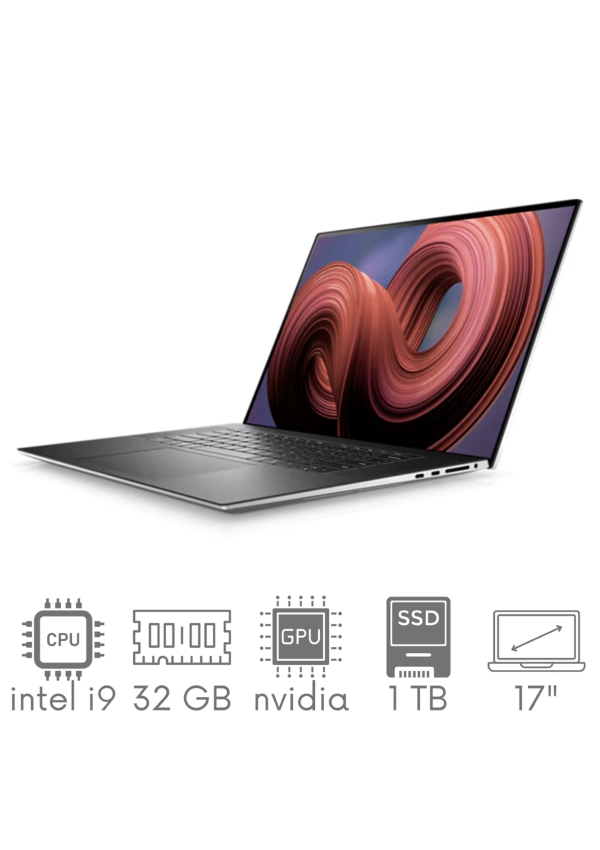 Ultrabook aluminiowy Dell XPS 9730 i9-13900H 32GB 1TB SSD 17" FHD+ 1920x1200 RTX4080 12GB WiFi BT Kam win11 PL Gw12mc