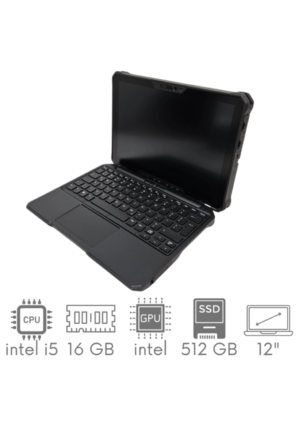 Tablet z klawiaturą DELL Latitude 7230 Rugged Extreme i5-1240U 16GB 512SSD 12"  FHD+ 1920x1200 Mat Win11pro 2xBAT LAN WiFi BT Gw12mc