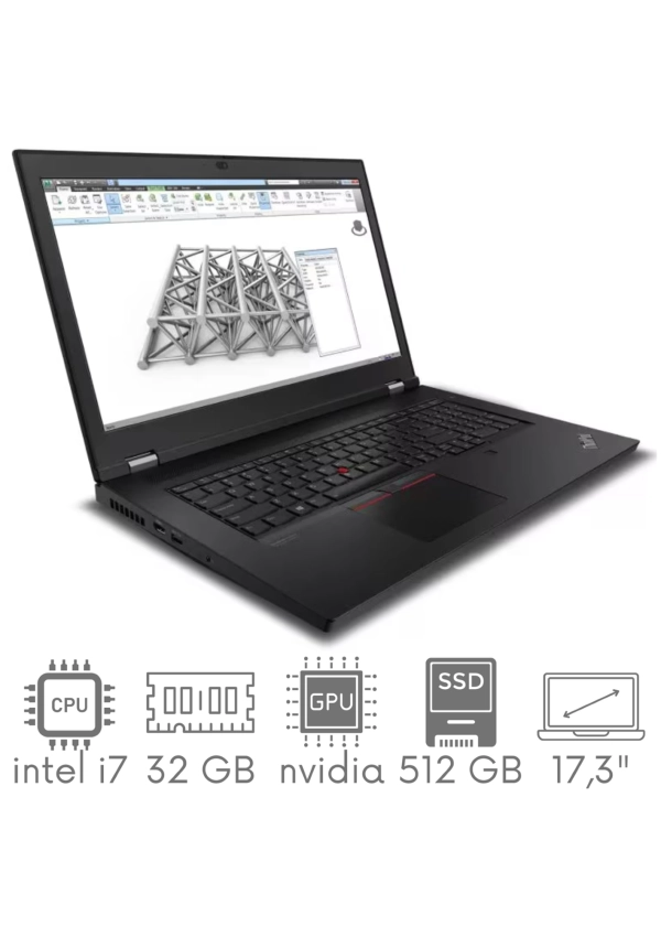 Stacja Graficzno-Robocza Lenovo ThinkPad P17 G1 i7-10850H 32GB 512SSD 17,3'' FHD 1920x1080 Quadro RTX 4000 8GB WiFi BT Kam Win10Pro GW12mc