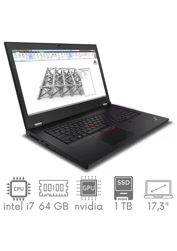 Stacja Graficzno-Robocza Lenovo ThinkPad P17 G1 i7-10850H 64GB 1TB SSD 17,3'' FHD 1920x1080 Quadro RTX 4000 8GB WiFi BT Kam Win10Pro GW12mc