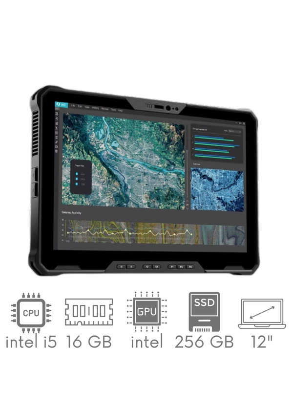 Tablet DELL Latitude 7230 Rugged Extreme i5-1240U 16GB 256SSD 12" FHD+ 1920x1200 Mat Win11pro LAN RJ45 2xBAT KAM WiFi BT Gw12mc